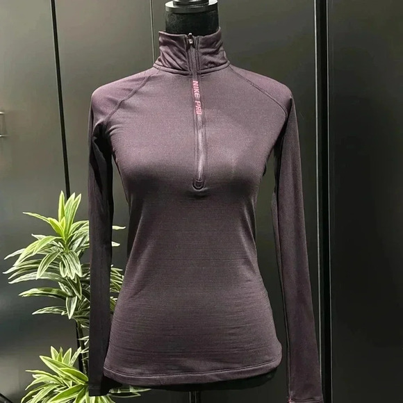 Nike Pro Hyperwarm Long Sleeve pullover 1/4 Zip Training, high neck, midweight - Picture 1 of 8
